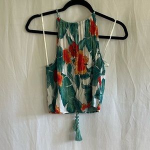 Forever 21 Floral Back Tie Tank Top